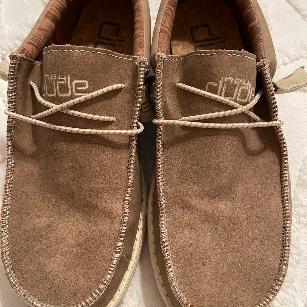 Men’s Hey Dudes Wally Recycled Leather Travertine worn once